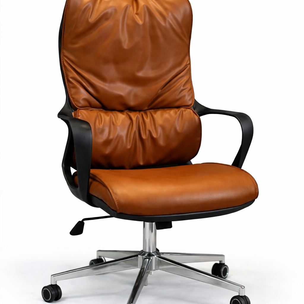 Phoenix Modern Medical Office Chair, Leather, Movable, Black Frame