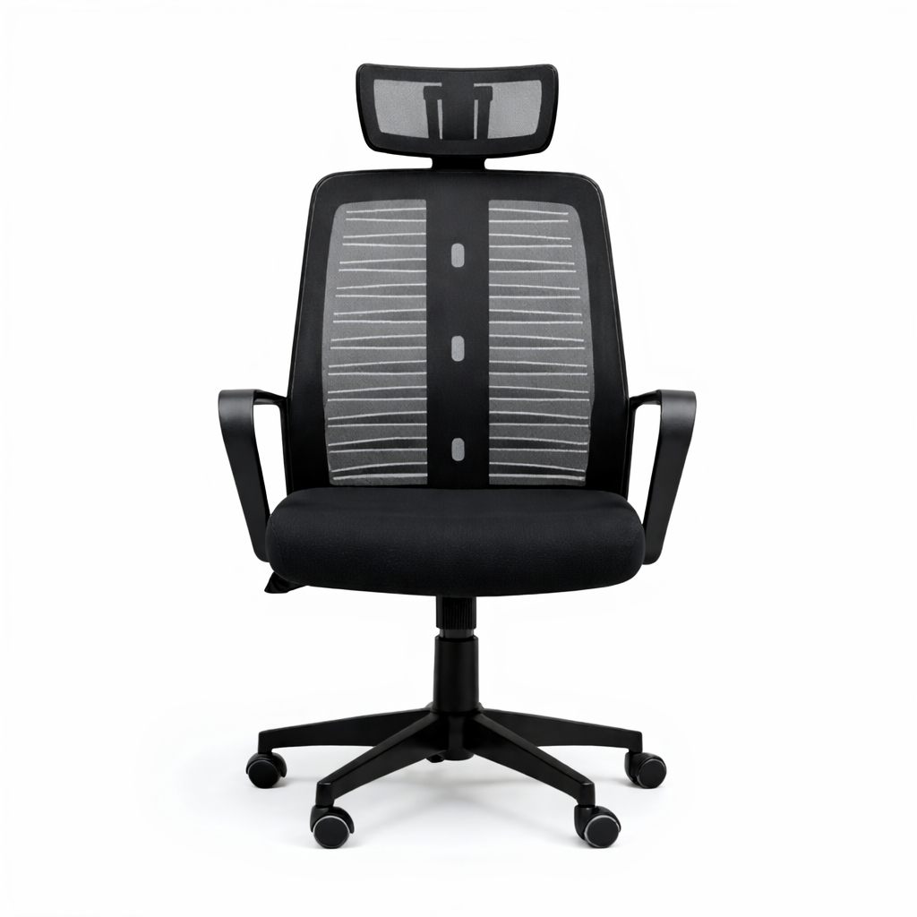 Roma Modern Office Chair, Medical Mesh, Swivel Frame, Black