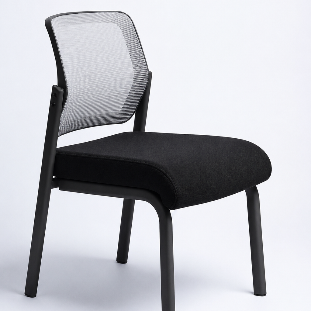 Marina Reception Office Chair Fixed Frame Mesh Back Armless