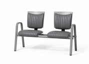 Galaxy 3-seater reception sofa, gray leather frame