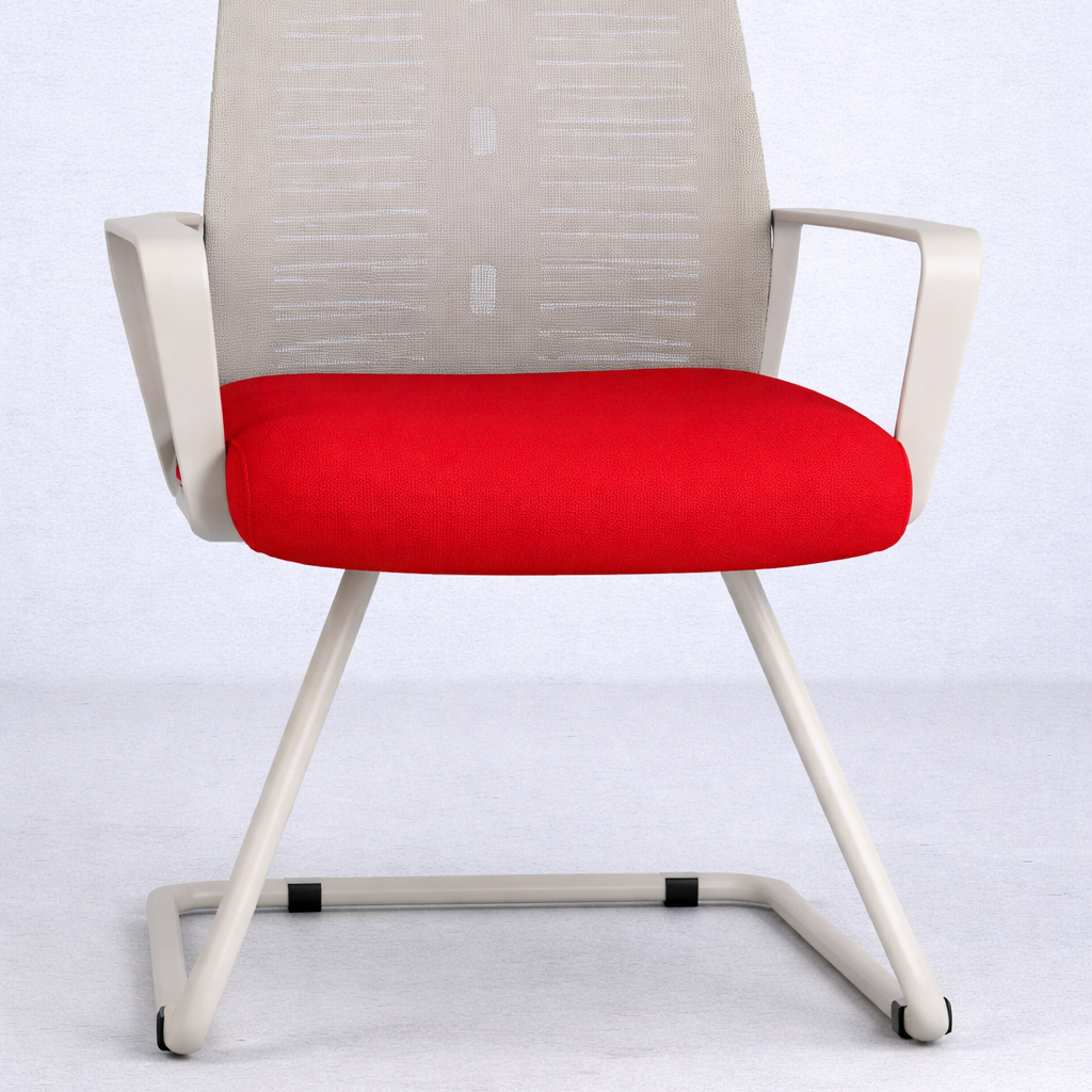 Roma Modern Mesh Office Chair, White Fixed Frame