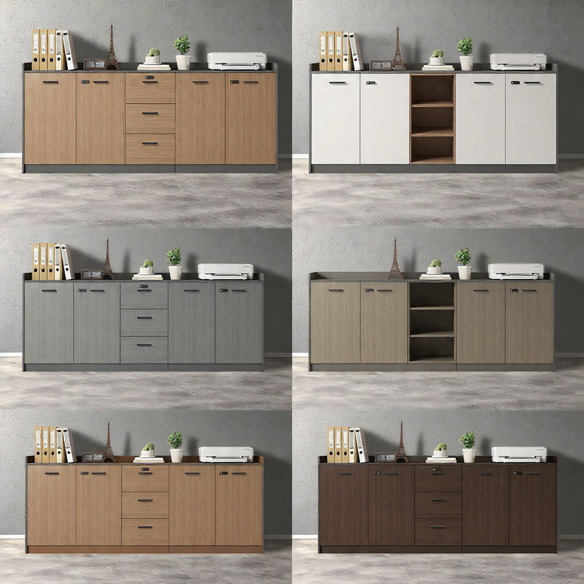 وحدة تخزين سايد مكتب جانبي مقاس 200*80*40-4 ضلفة+3 درج