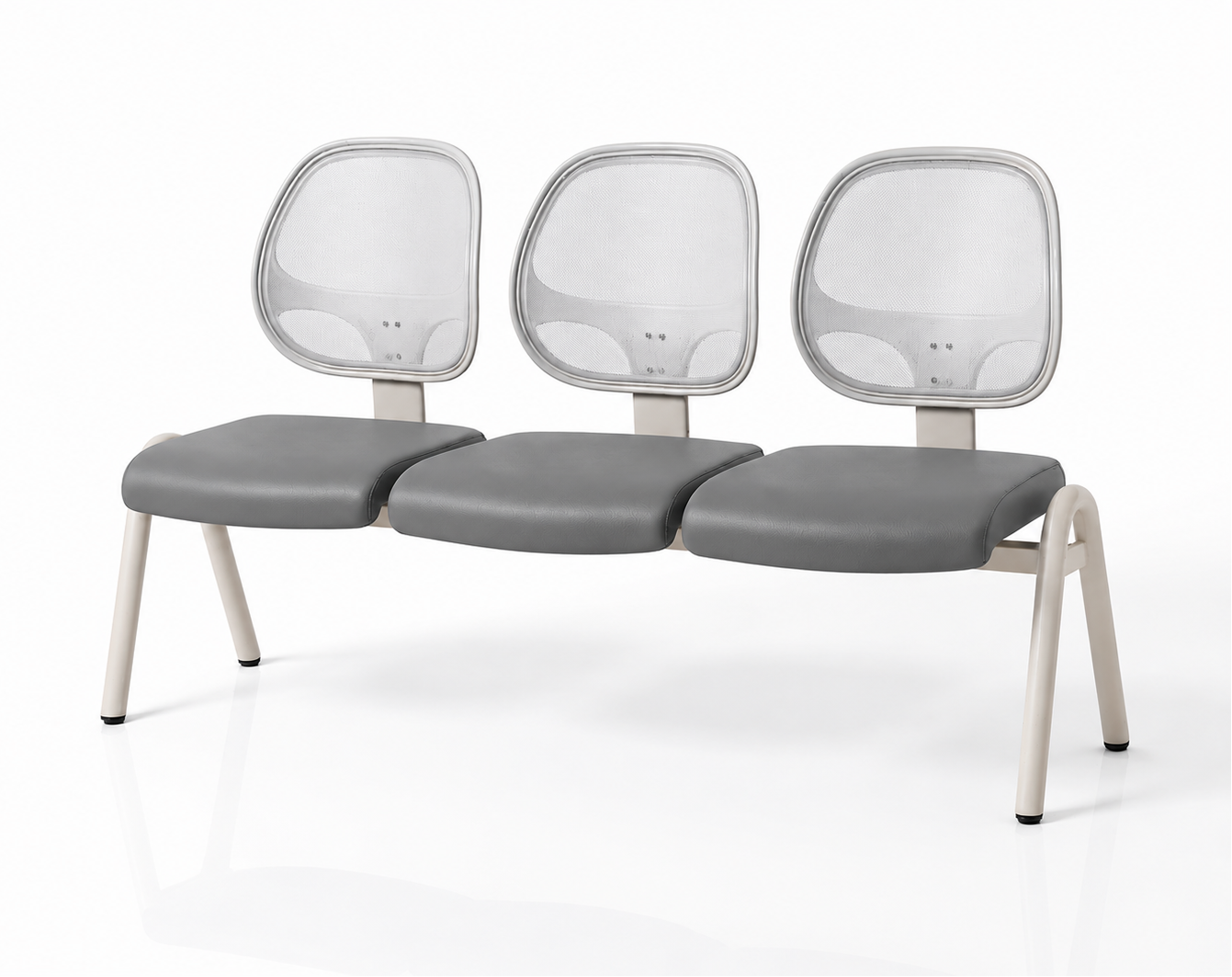 Smart three-seater reception sofa, white frame
