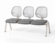 Smart three-seater reception sofa, white frame