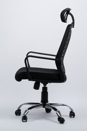 روما كرسي ميش طبي مودرن فريم أسود نجمة كروم