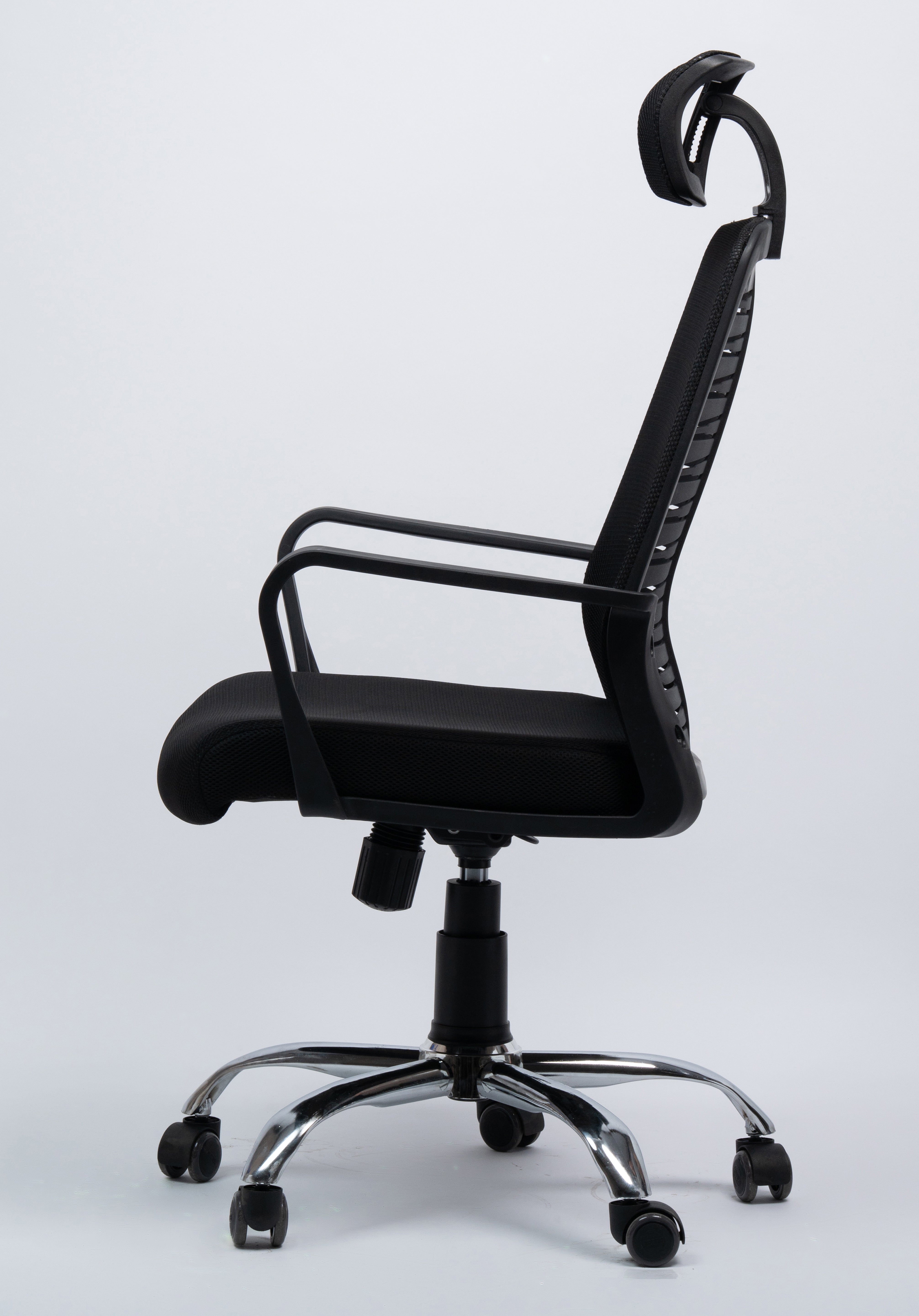 روما كرسي ميش طبي مودرن فريم أسود نجمة كروم