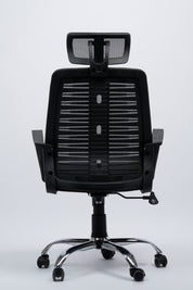 روما كرسي ميش طبي مودرن فريم أسود نجمة كروم