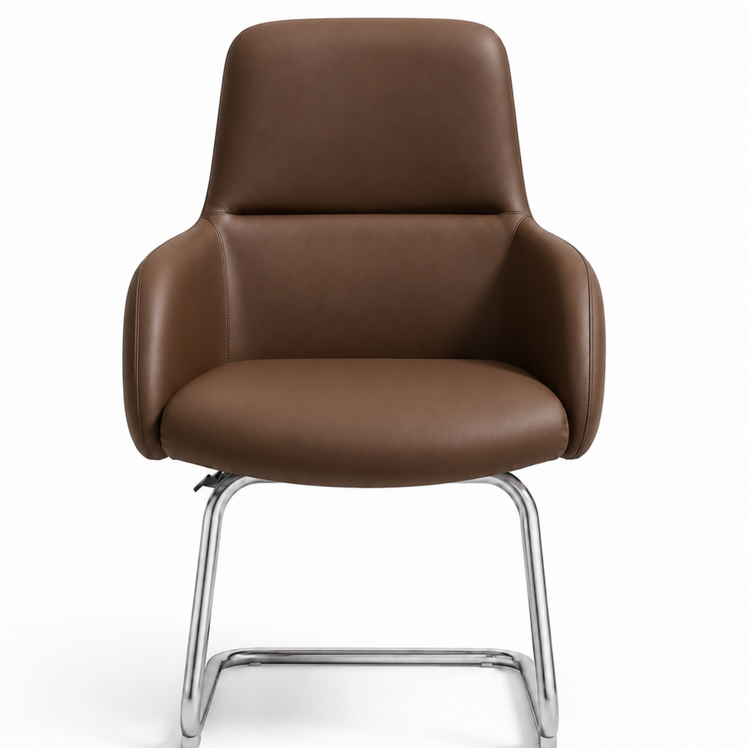 Startup Fixed Modern Genuine Leather Meeting Office Chair