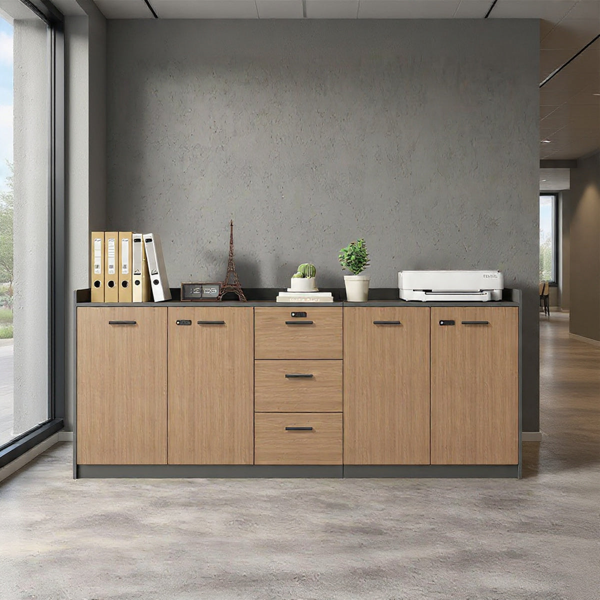 وحدة تخزين سايد مكتب جانبي مقاس 200*80*40-4 ضلفة+3 درج