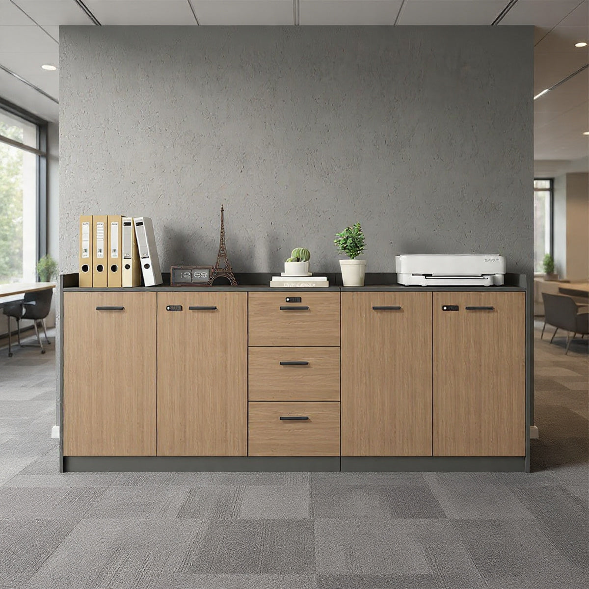 وحدة تخزين سايد مكتب جانبي مقاس 200*80*40-4 ضلفة+3 درج