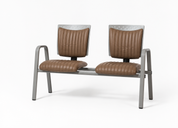 Galaxy 3-seater reception sofa, gray leather frame