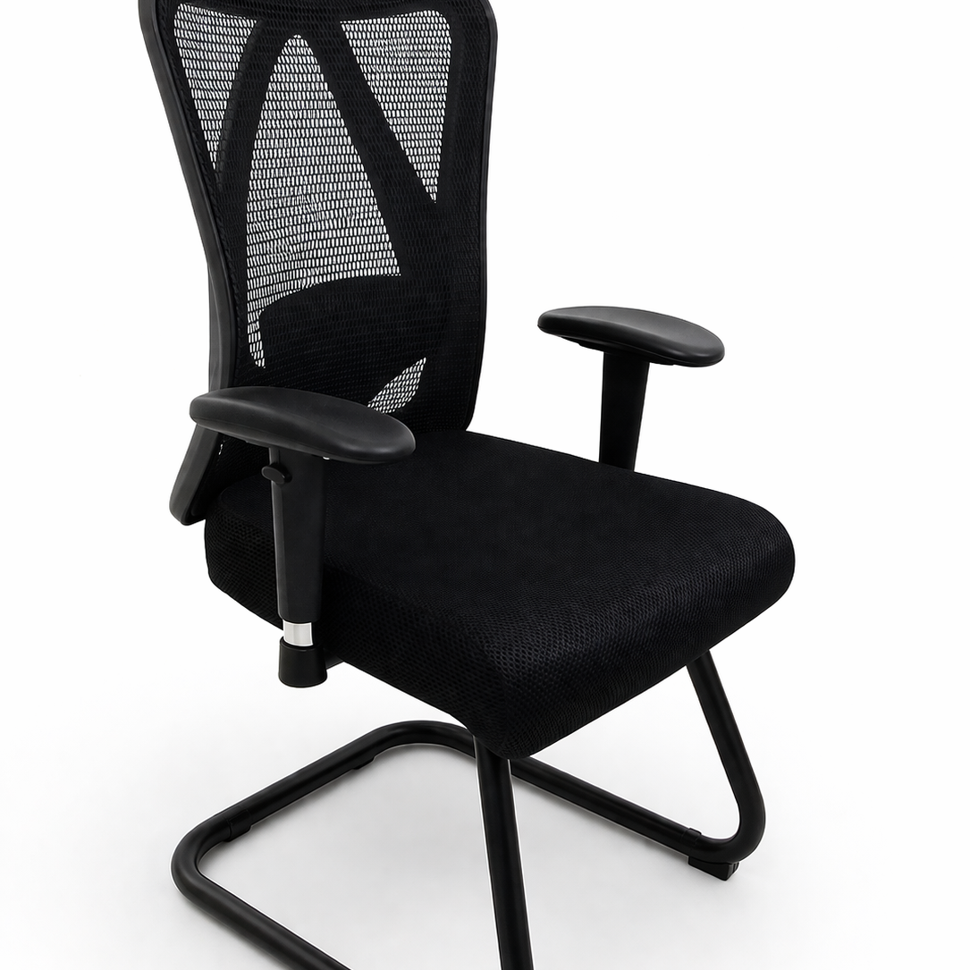 Holly Modern Office Chair Black Fixed Frame