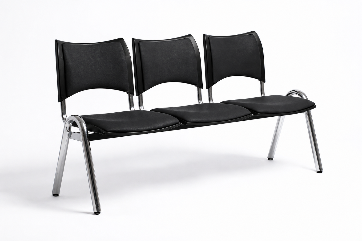 New Royal 3-seater reception sofa, chrome frame, upholstery