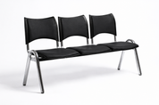 New Royal 3-seater reception sofa, chrome frame, upholstery