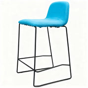 Fremenco bar stool, metal frame, wooden base