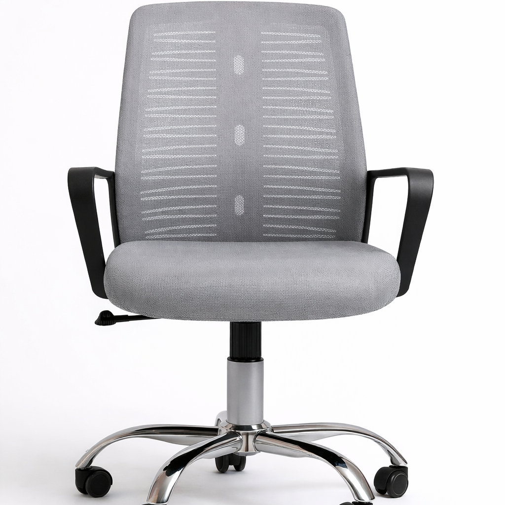 Roma Medical Modern Mesh Chair, Black Frame, Medium, Chrome Base