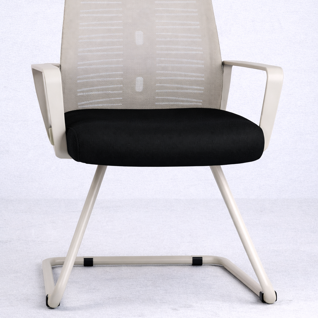 Roma Modern Mesh Office Chair, White Fixed Frame