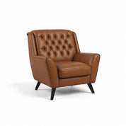 كرسي طعام فليكس فريم حشب مكسو جلد مطرز