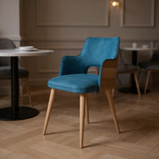 كرسي طعام تاتش فريم بلاي وود وأرجل خشب زان