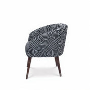 كرسي طعام فاميلي فريم خشب مكسو قماش وأرجل خشب زان