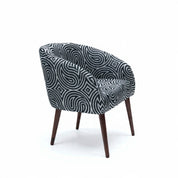 كرسي طعام فاميلي فريم خشب مكسو قماش وأرجل خشب زان