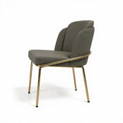 كرسي طعام كومفورت فريم معدن كروم مكسو قماش