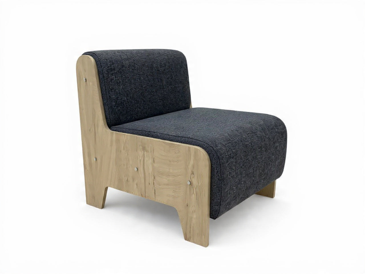 فولدنج كرسي فوتيه مكتب مودرن فريم خشب مبطن قماش كتان