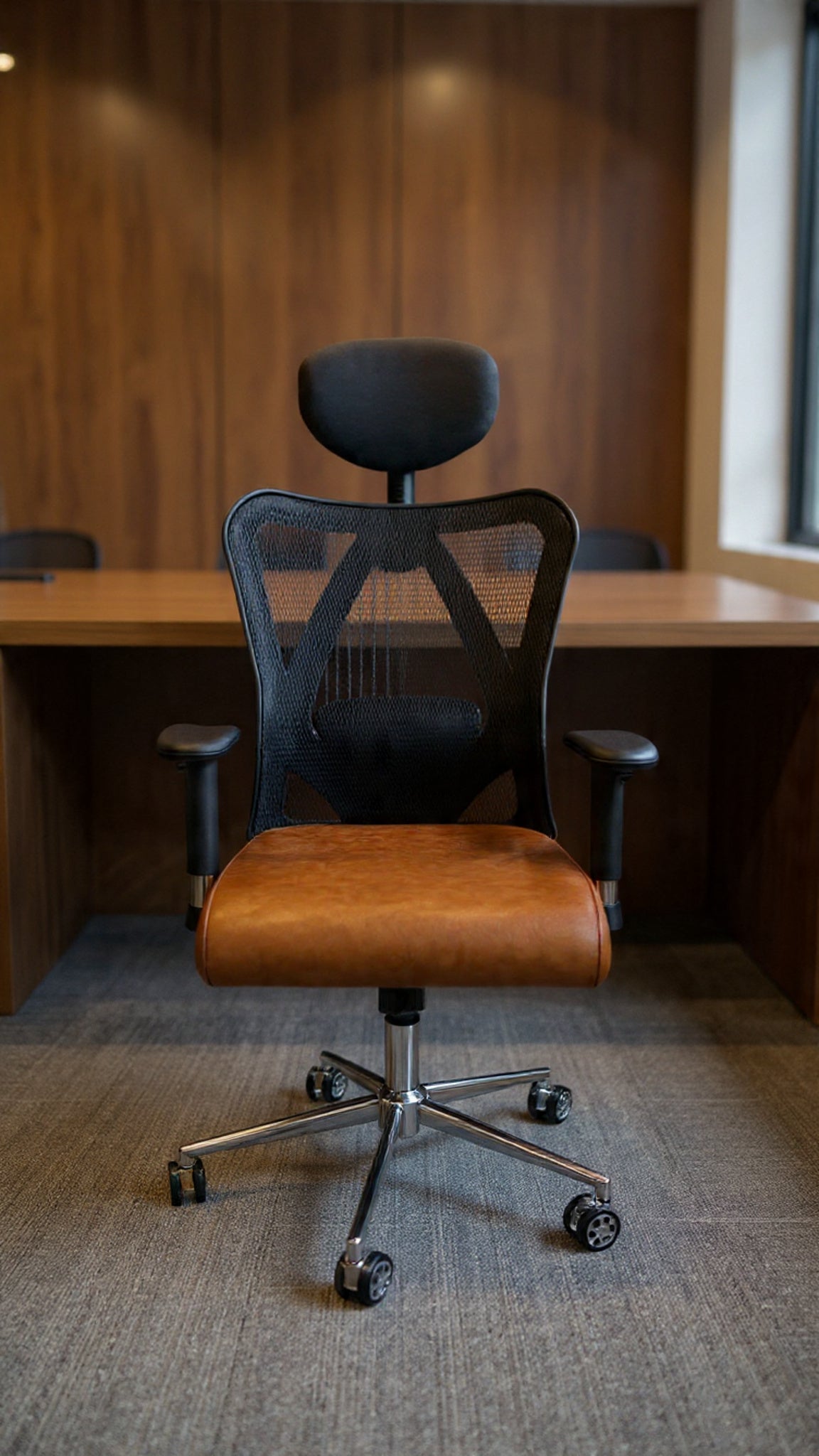 Holly Chair Black Mesh&Leather