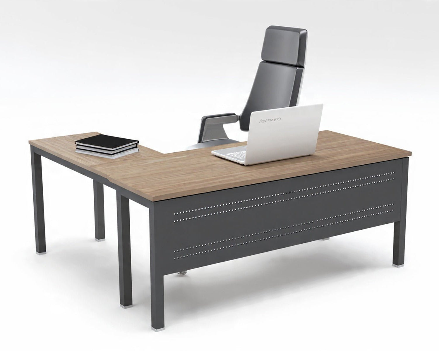 هوريزون مكتب بسايد جانبي 160*60 سم شاسيه معدن قرصة خشب - Korsy360