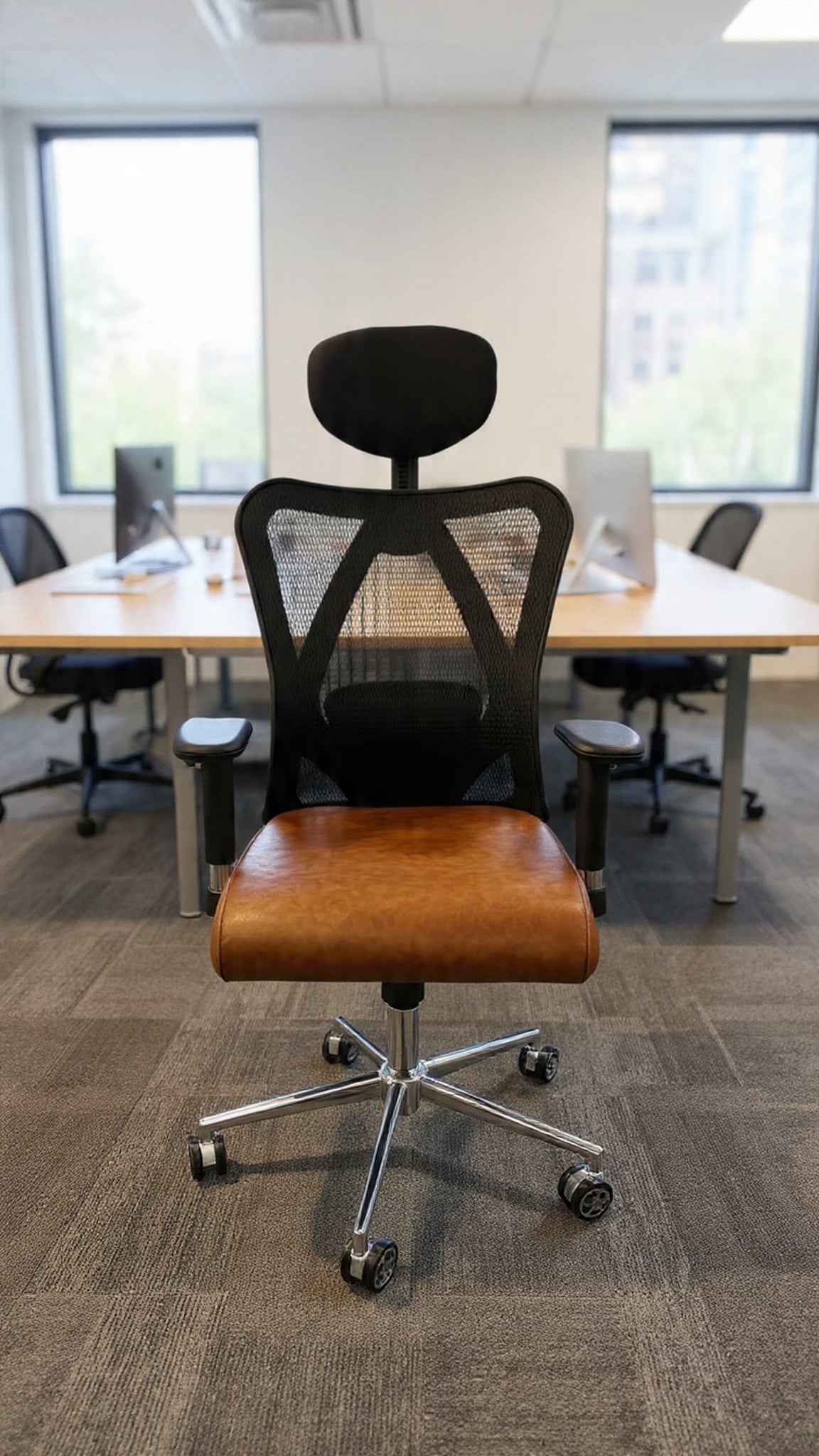 Holly Chair Black Mesh&Leather